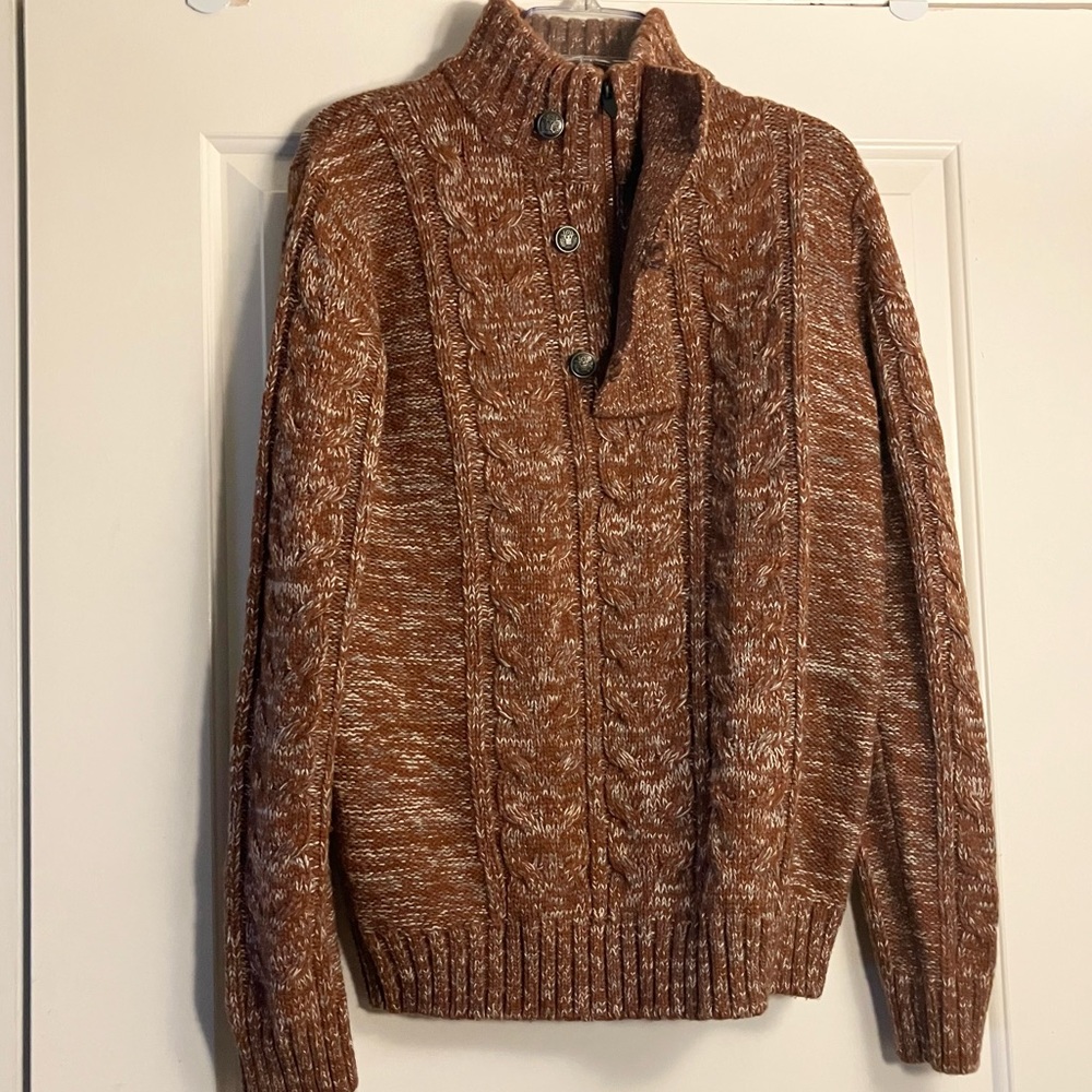 Vintage Cable Knit Quarter Zip Sweater - Picture 3 of 12
